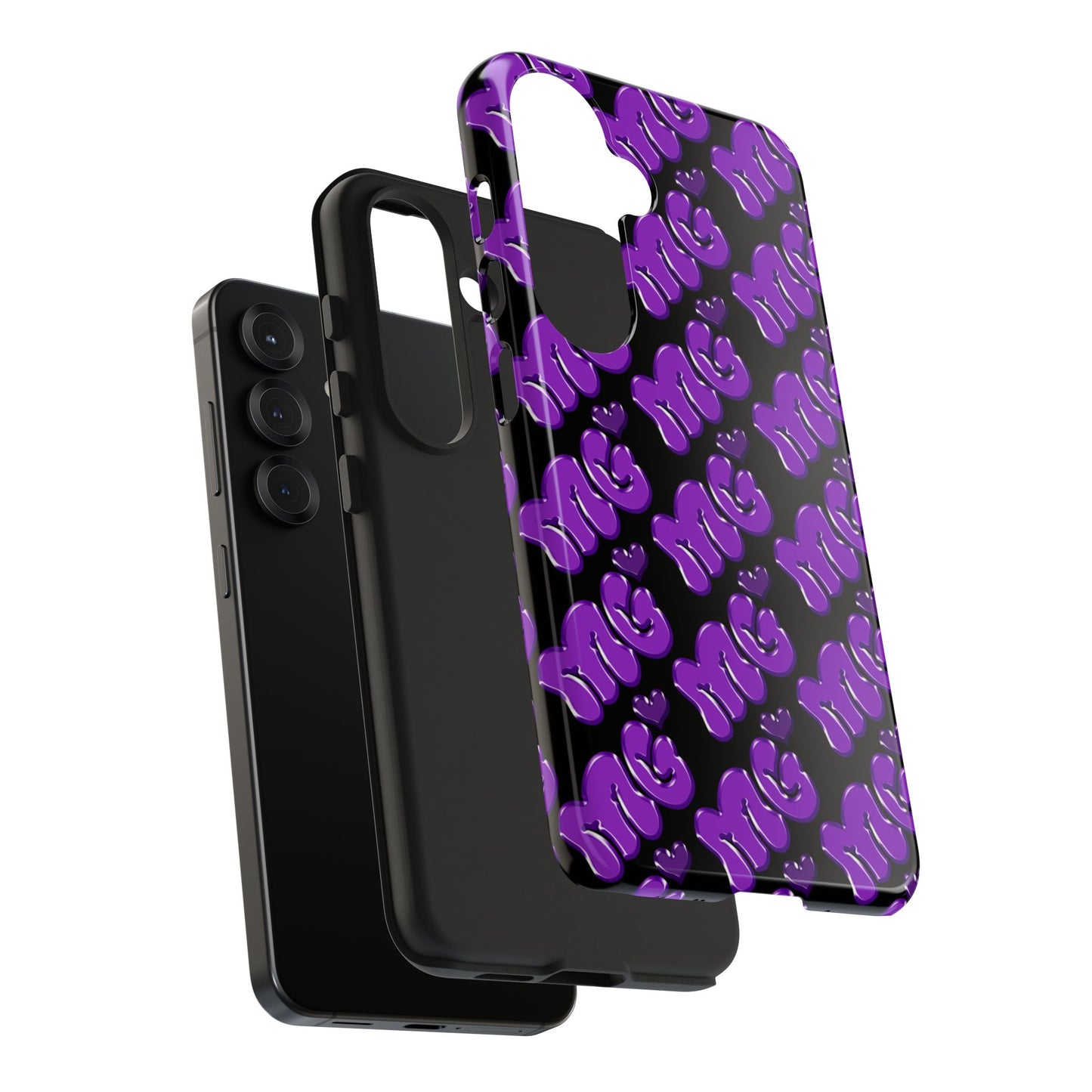 MISS GORL™ Monogram Phone Case – Purple on Black