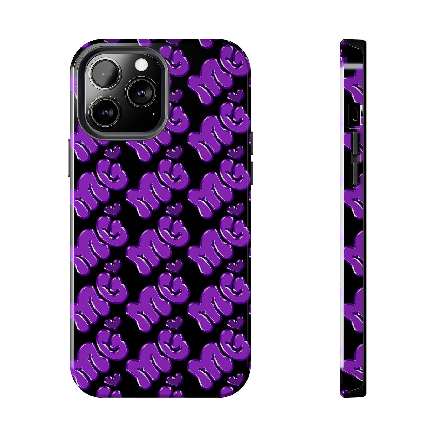 MISS GORL™ Monogram Phone Case – Purple on Black