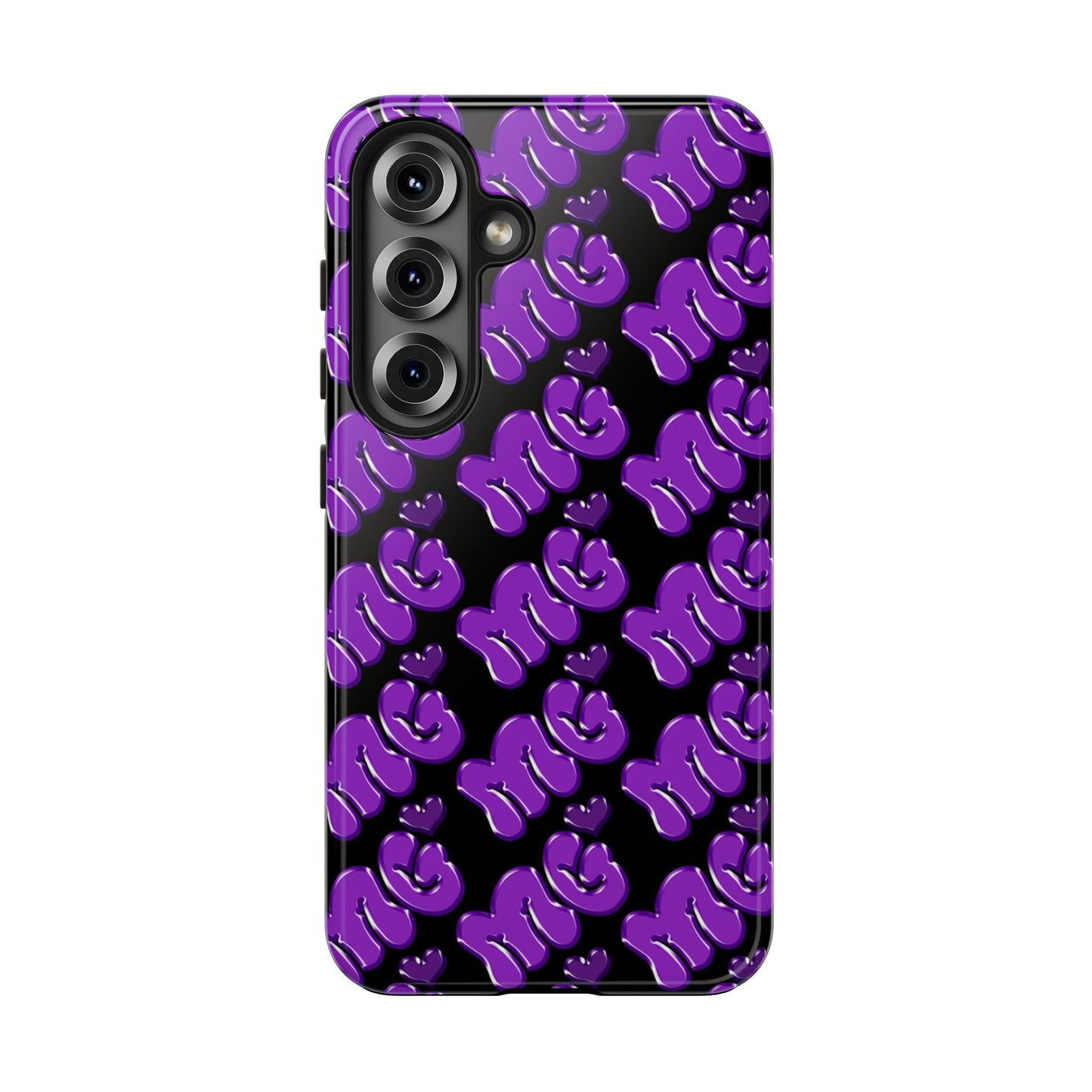 MISS GORL™ Monogram Phone Case – Purple on Black