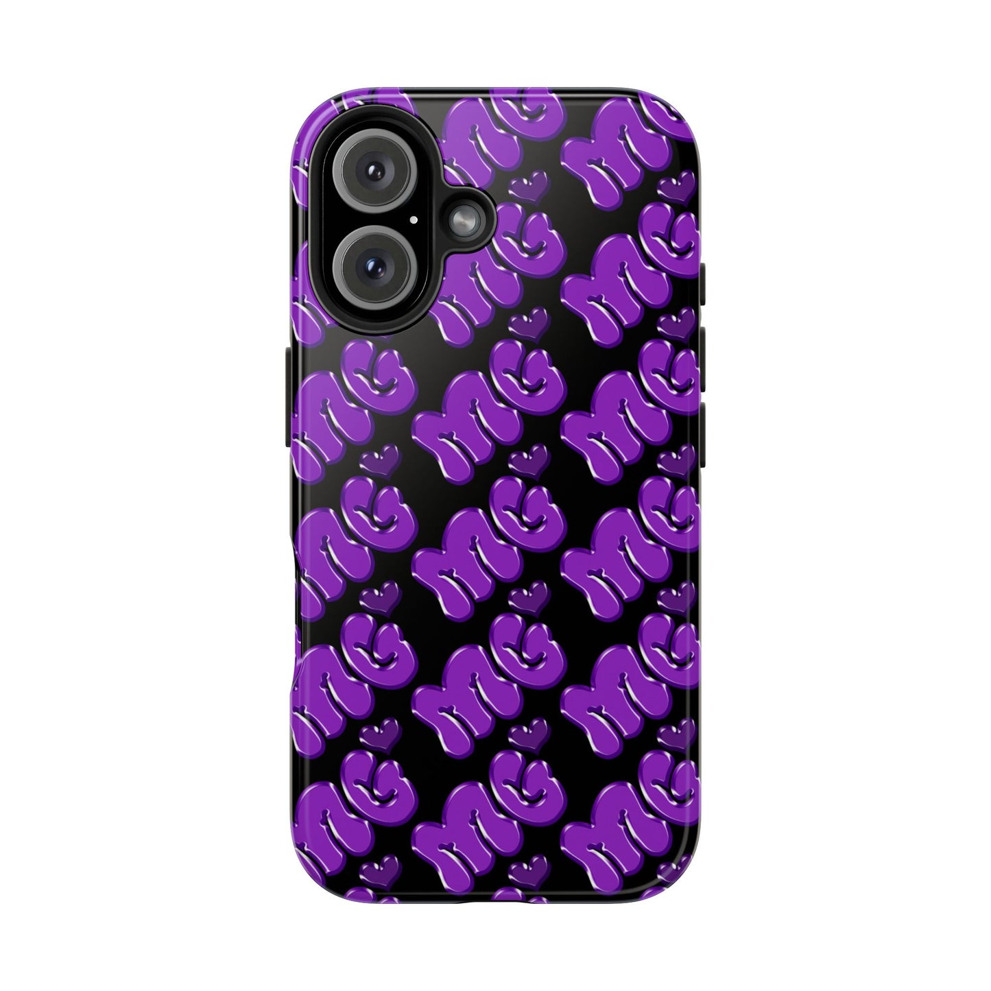 MISS GORL™ Monogram Phone Case – Purple on Black
