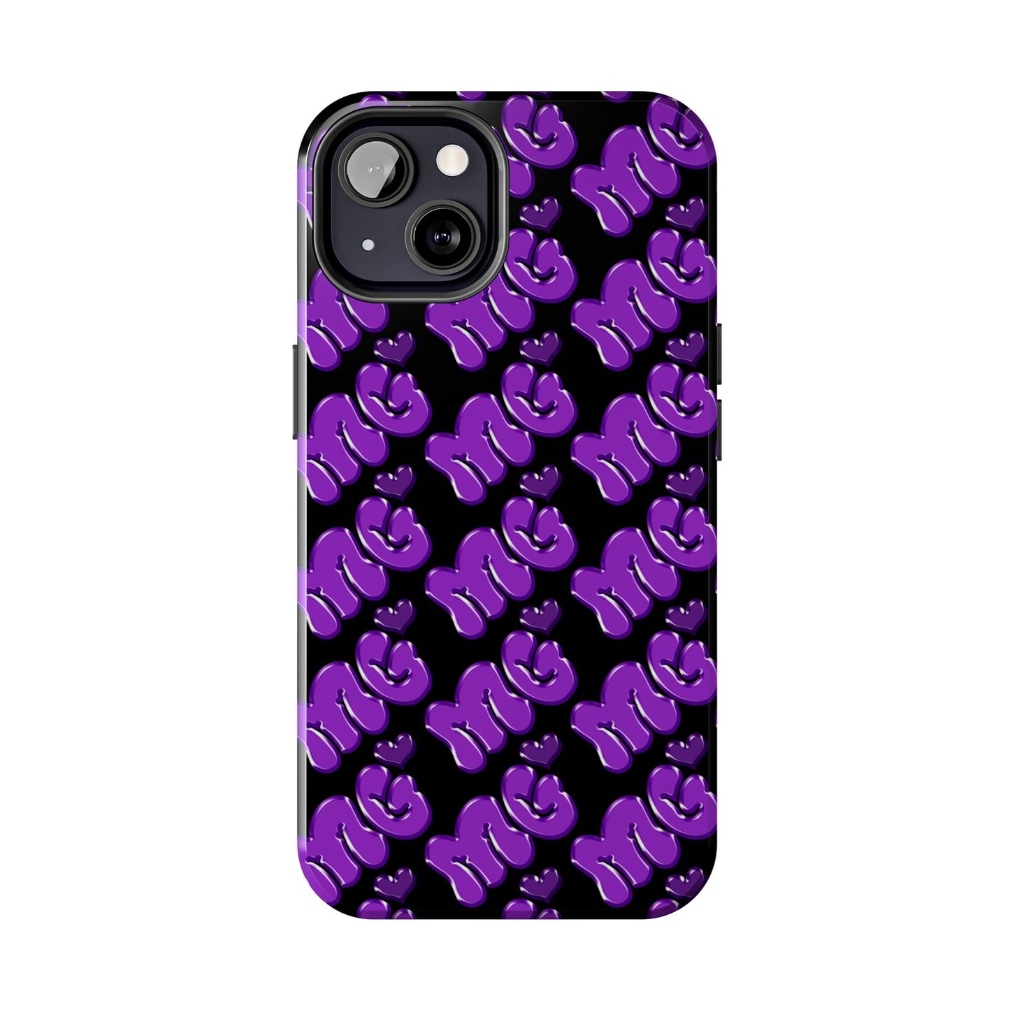 MISS GORL™ Monogram Phone Case – Purple on Black