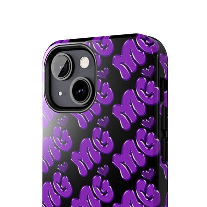 MISS GORL™ Monogram Phone Case – Purple on Black