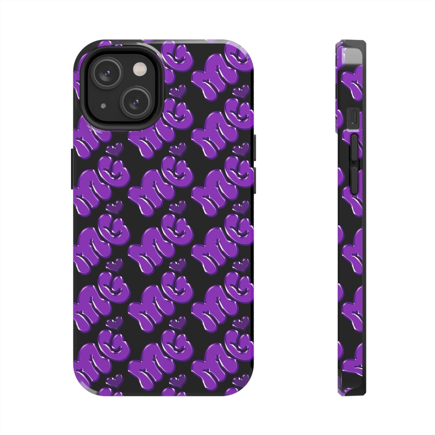 MISS GORL™ Monogram Phone Case – Purple on Black