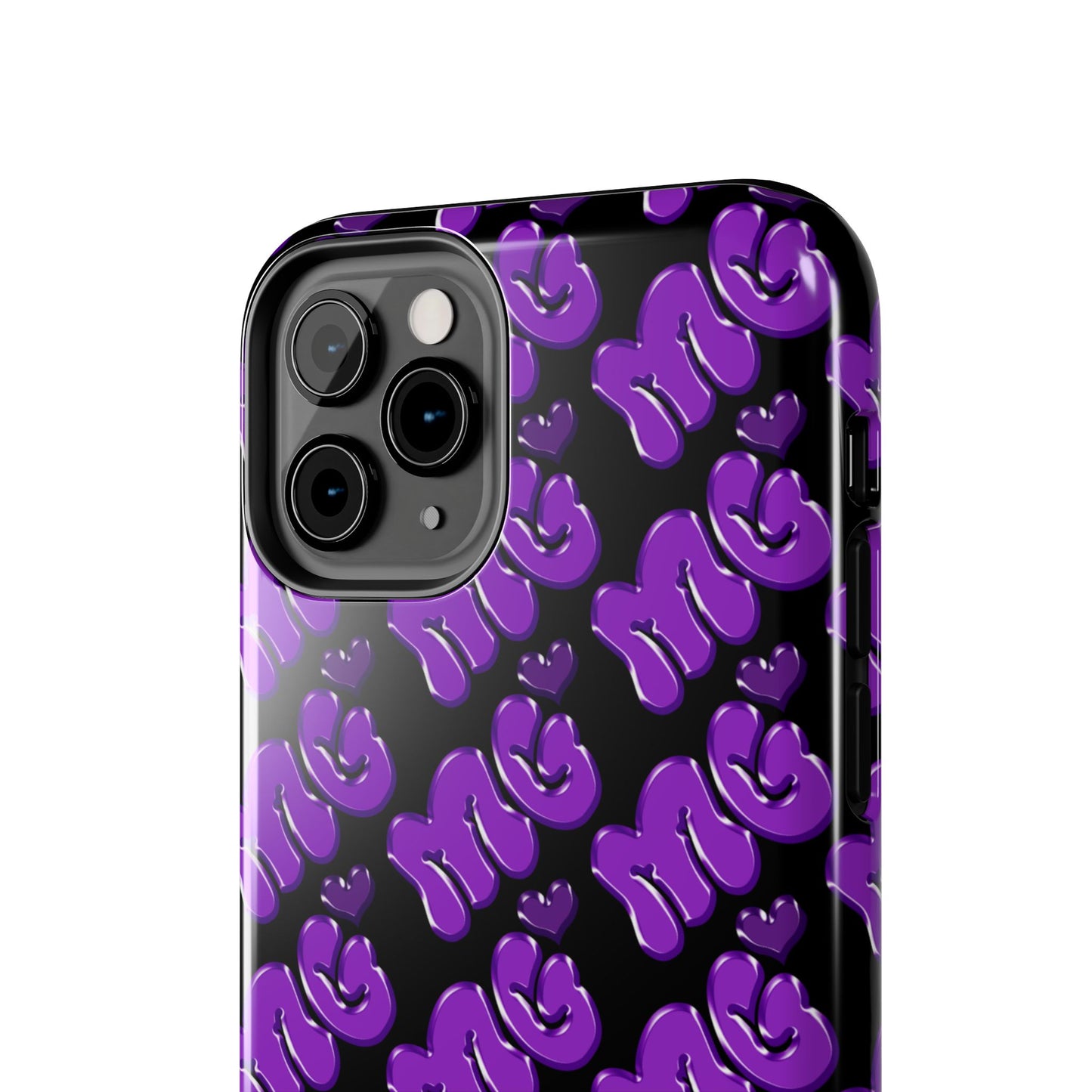MISS GORL™ Monogram Phone Case – Purple on Black
