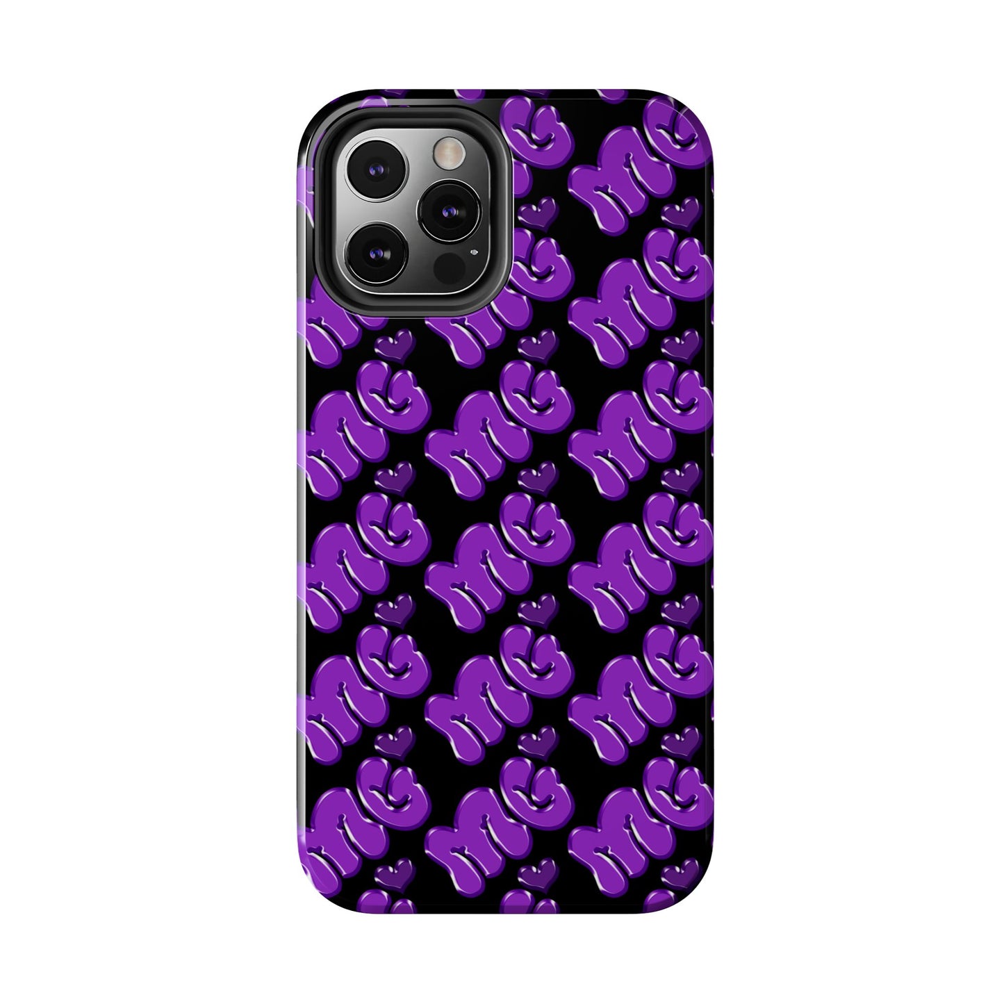MISS GORL™ Monogram Phone Case – Purple on Black