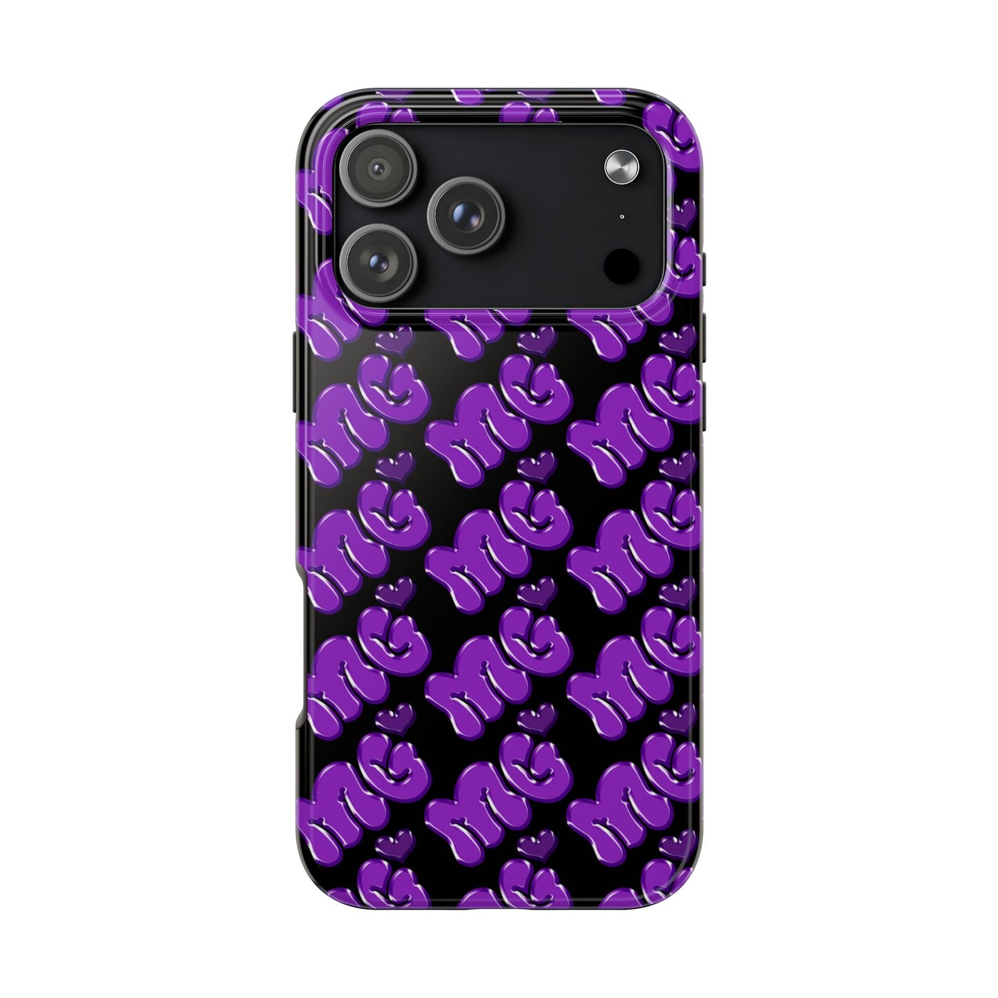 MISS GORL™ Monogram Phone Case – Purple on Black