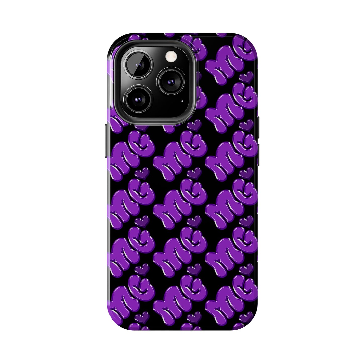 MISS GORL™ Monogram Phone Case – Purple on Black