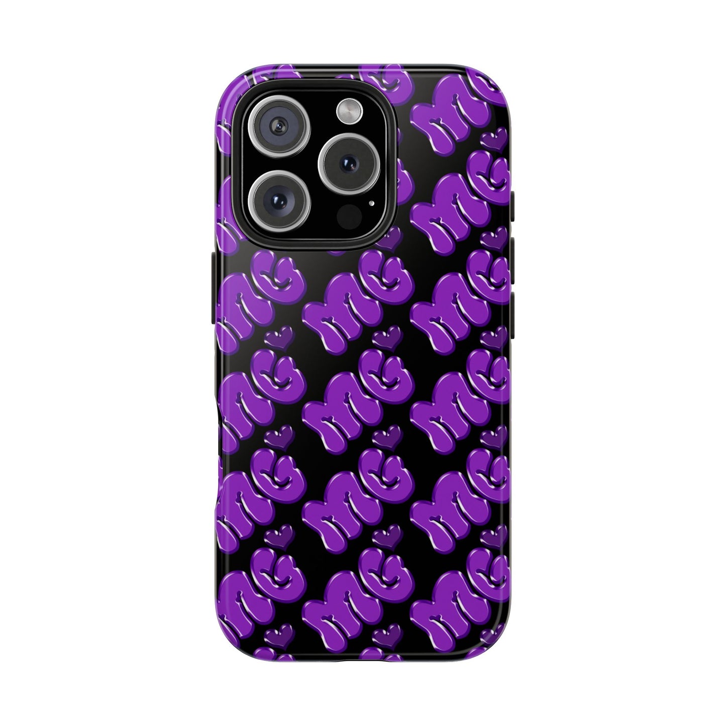 MISS GORL™ Monogram Phone Case – Purple on Black