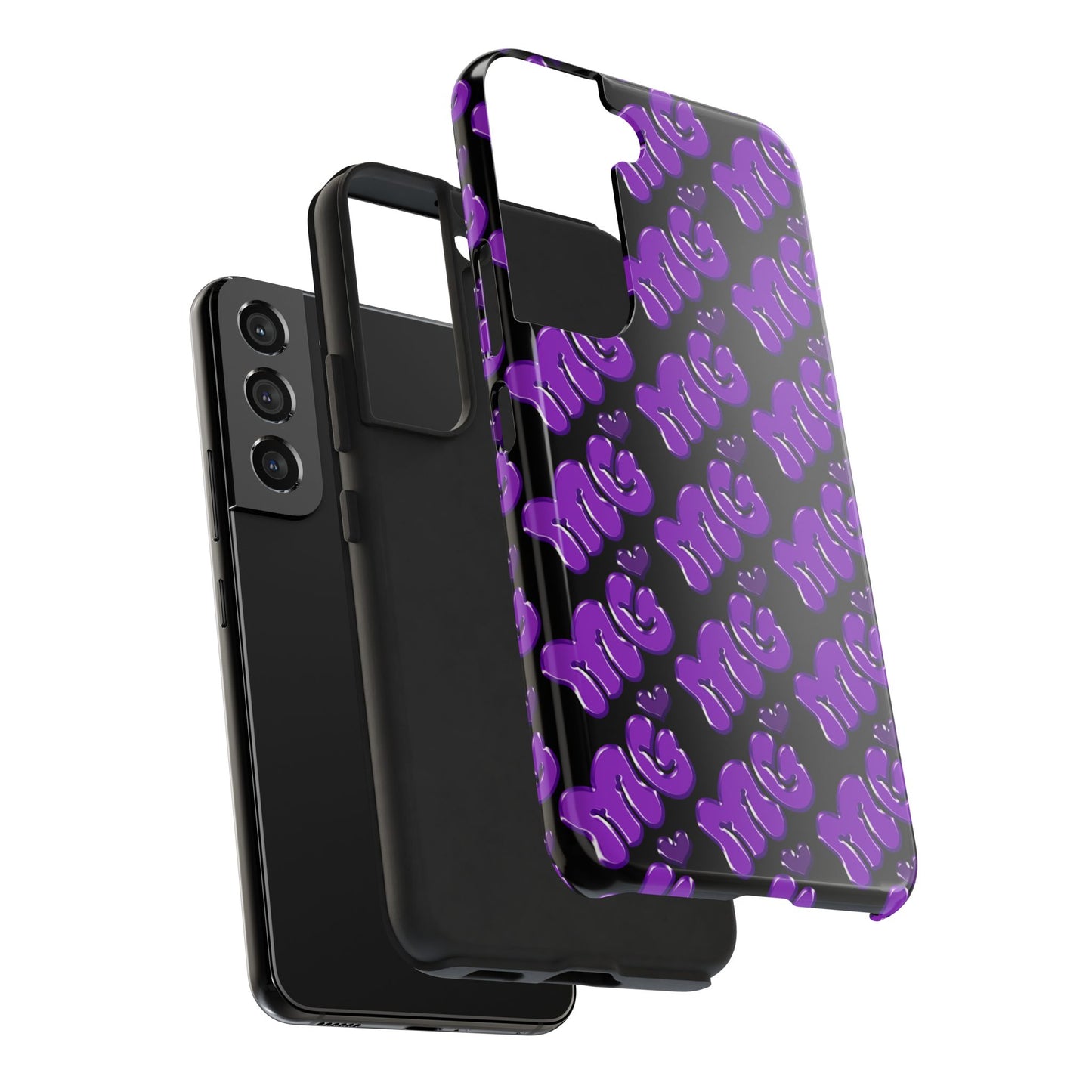 MISS GORL™ Monogram Phone Case – Purple on Black