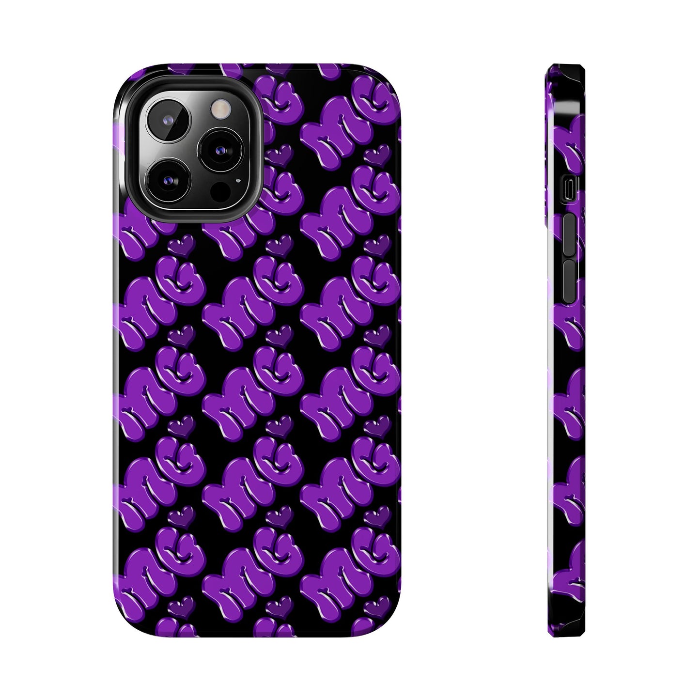MISS GORL™ Monogram Phone Case – Purple on Black