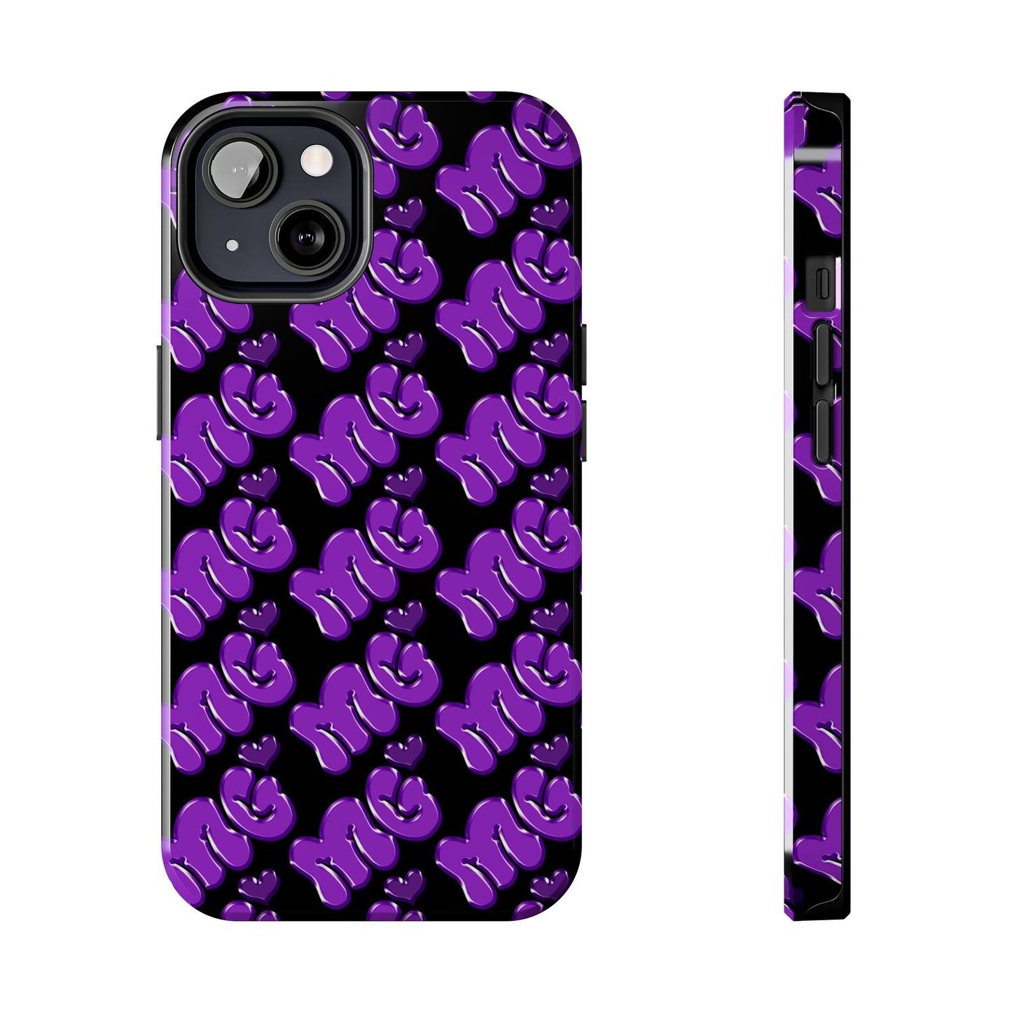 MISS GORL™ Monogram Phone Case – Purple on Black