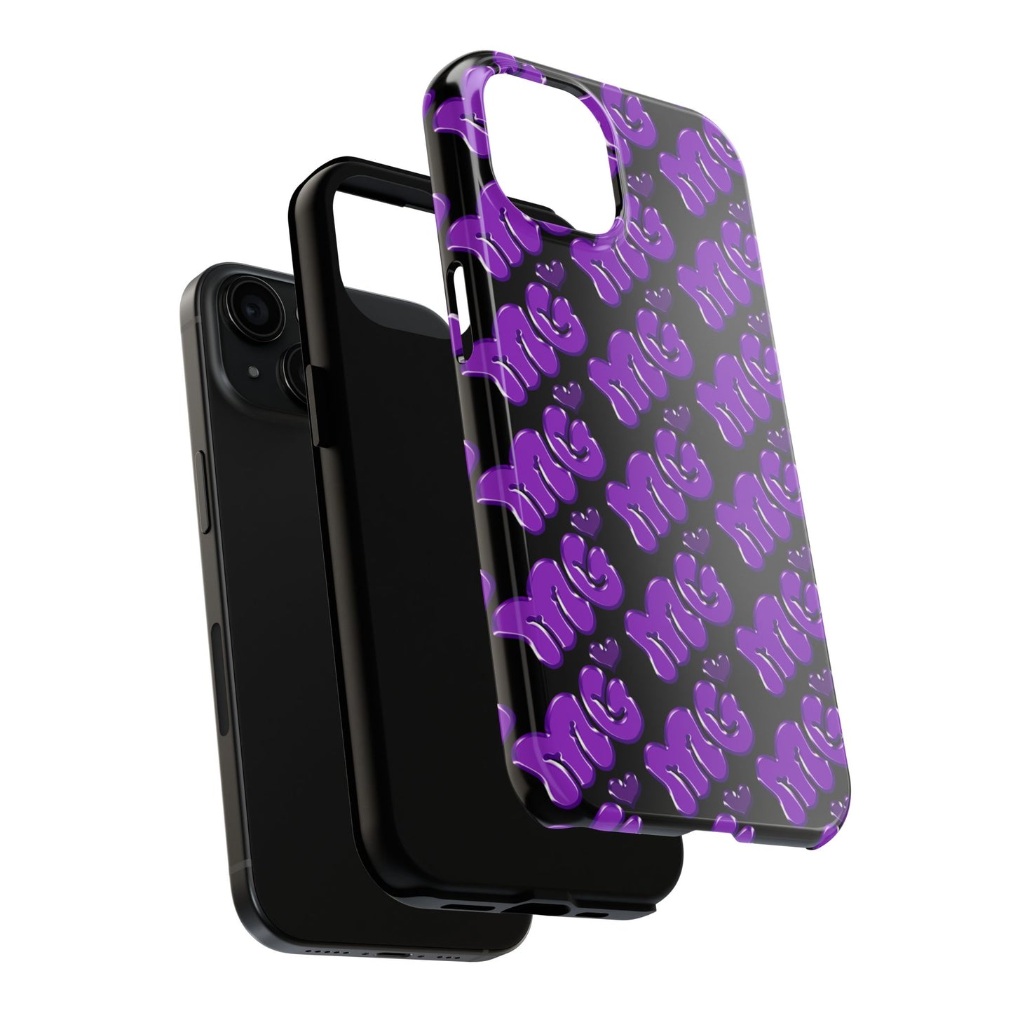 MISS GORL™ Monogram Phone Case – Purple on Black