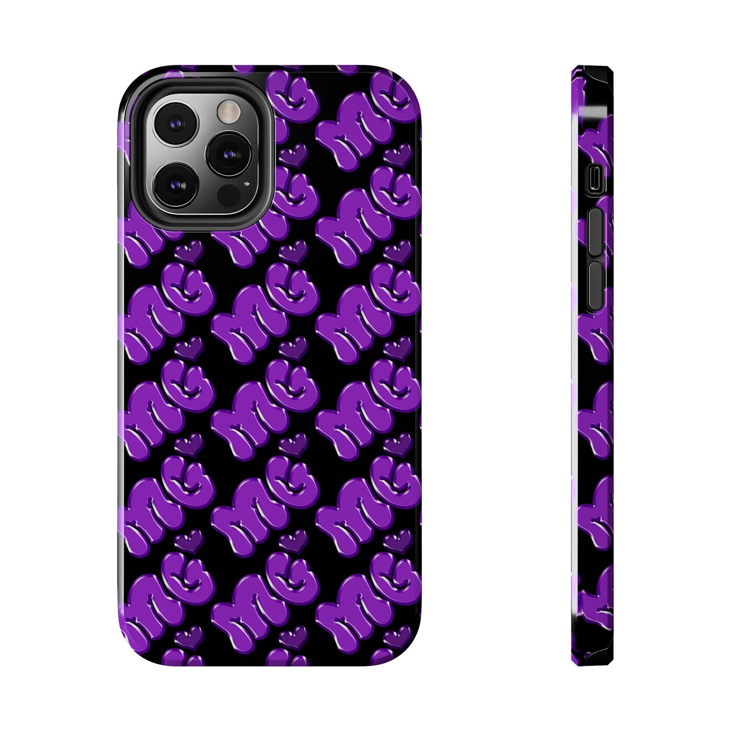 MISS GORL™ Monogram Phone Case – Purple on Black
