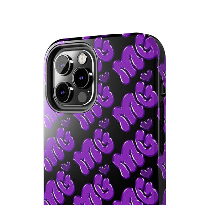 MISS GORL™ Monogram Phone Case – Purple on Black