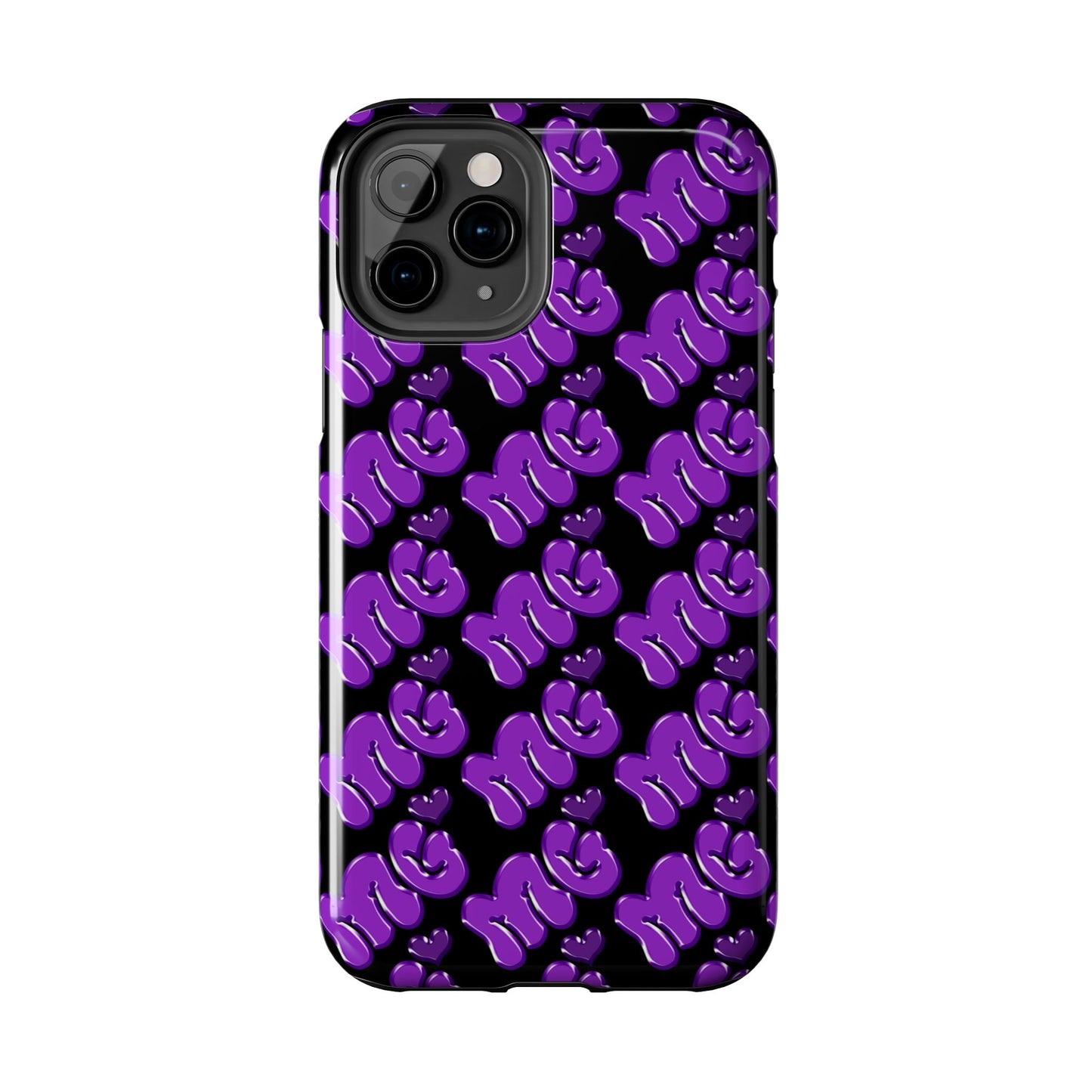 MISS GORL™ Monogram Phone Case – Purple on Black