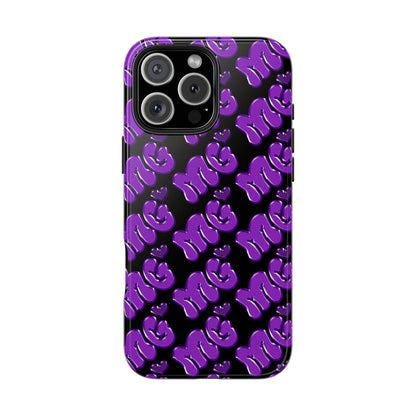 MISS GORL™ Monogram Phone Case – Purple on Black