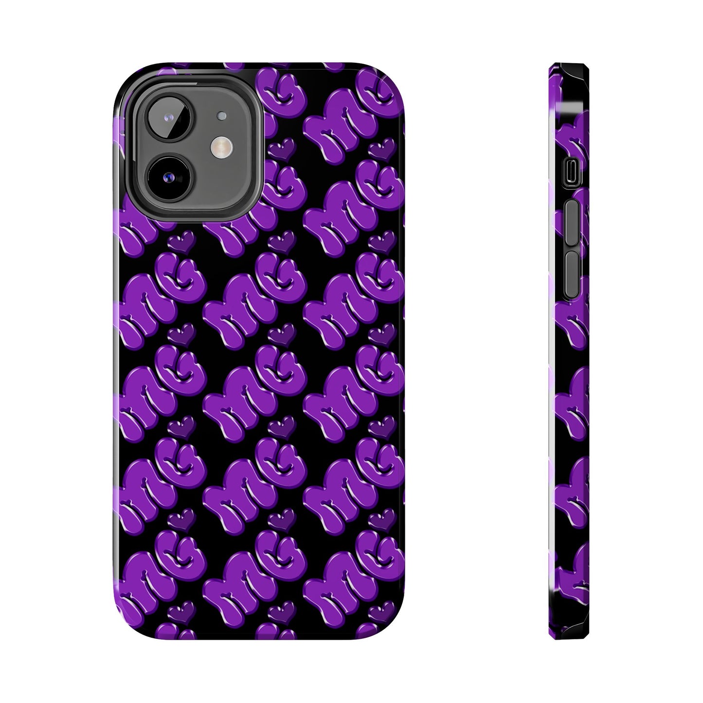 MISS GORL™ Monogram Phone Case – Purple on Black