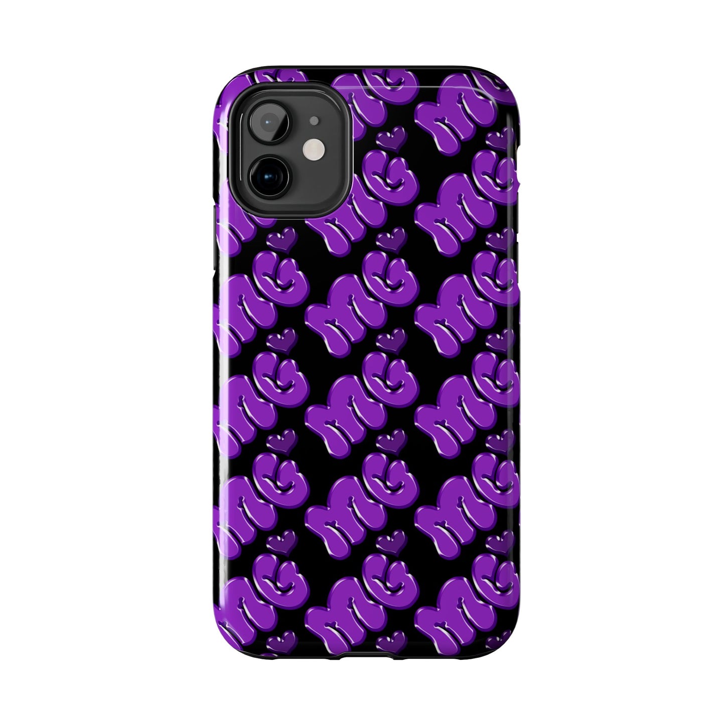 MISS GORL™ Monogram Phone Case – Purple on Black