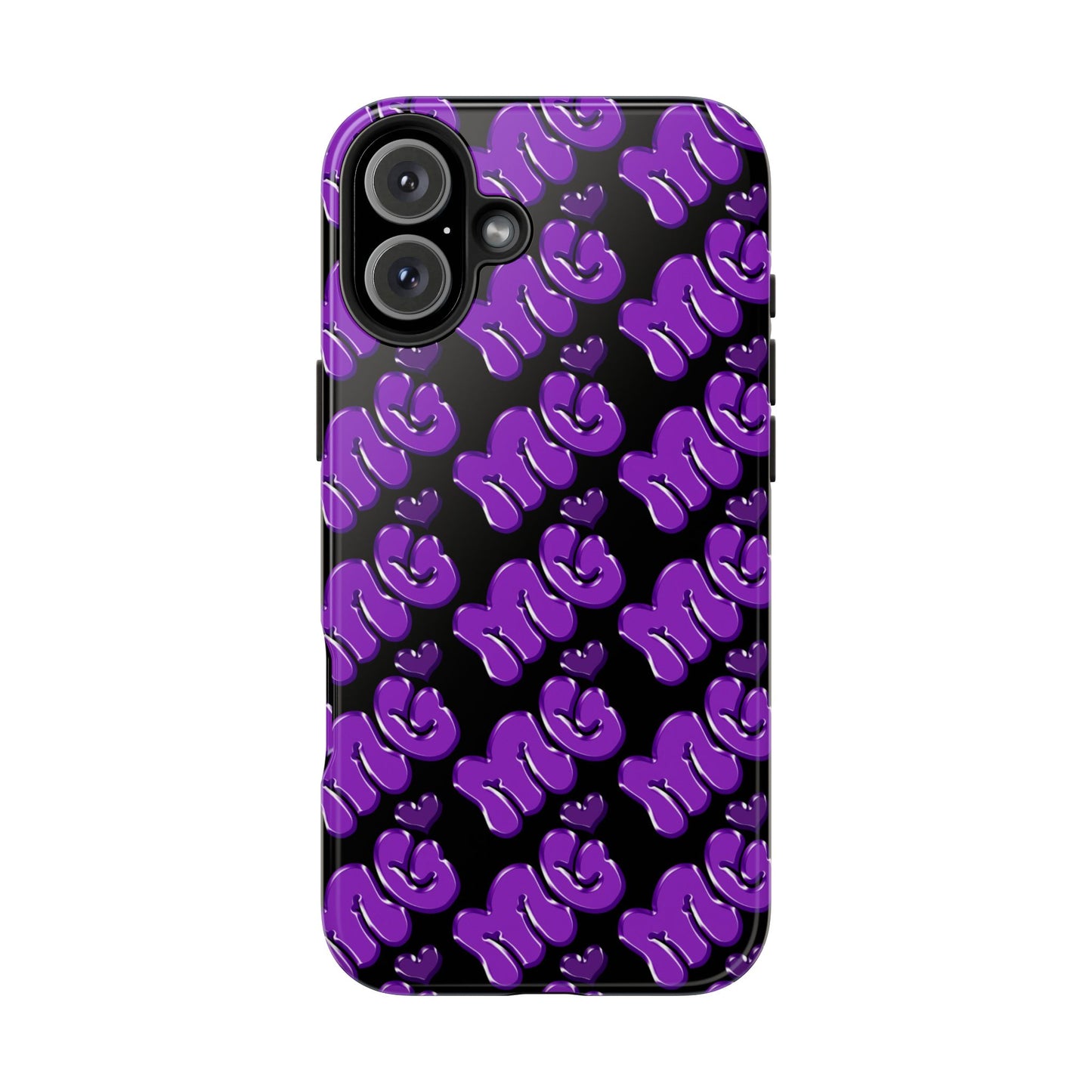 MISS GORL™ Monogram Phone Case – Purple on Black