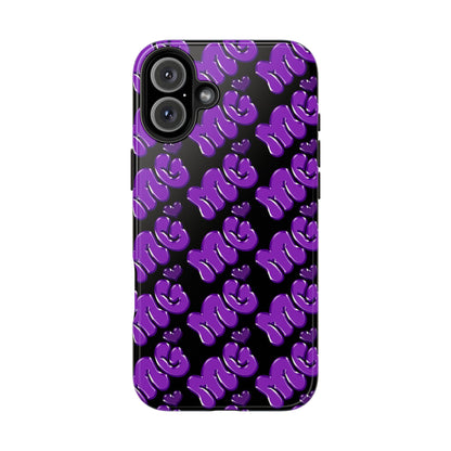 MISS GORL™ Monogram Phone Case – Purple on Black