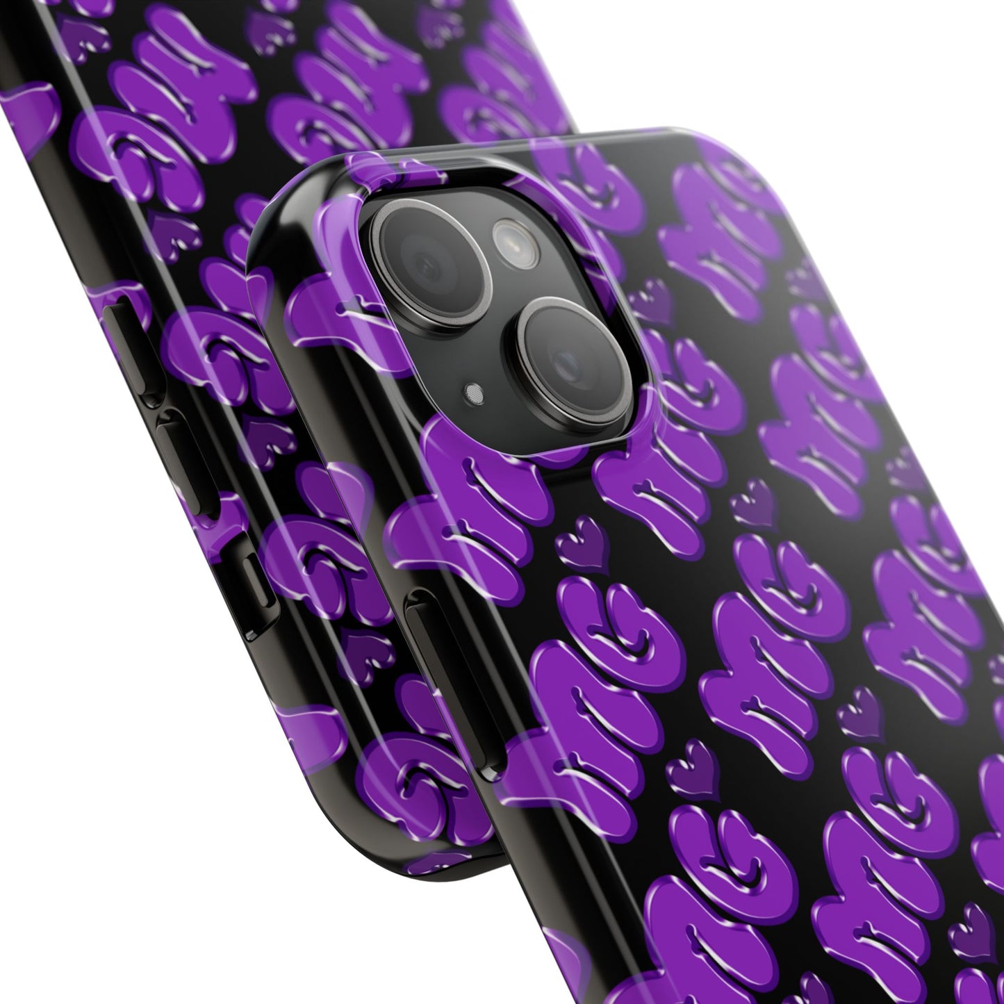MISS GORL™ Monogram Phone Case – Purple on Black