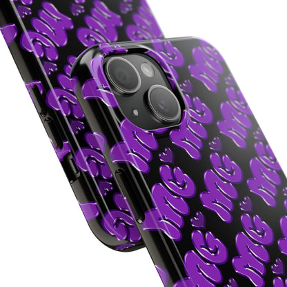 MISS GORL™ Monogram Phone Case – Purple on Black