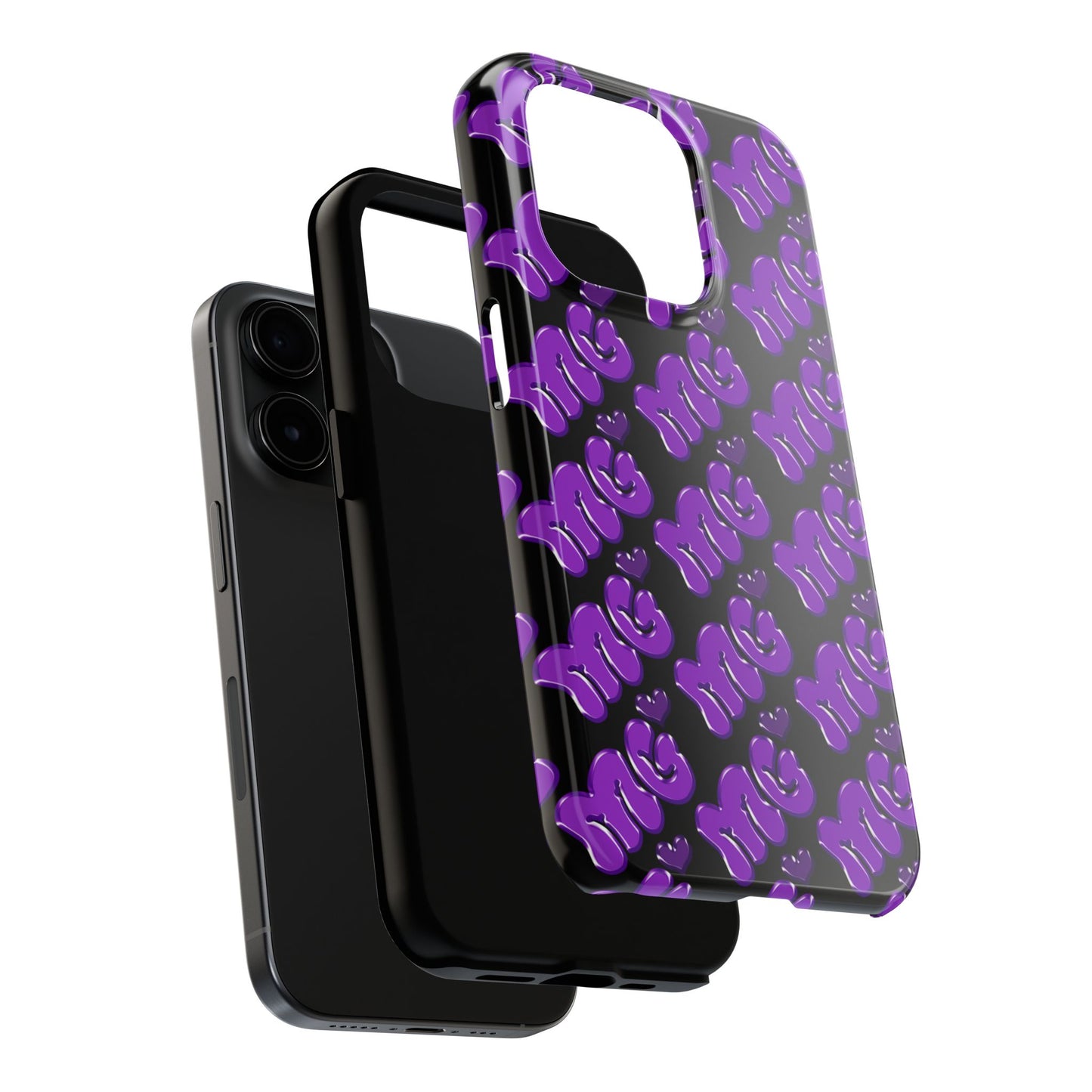 MISS GORL™ Monogram Phone Case – Purple on Black