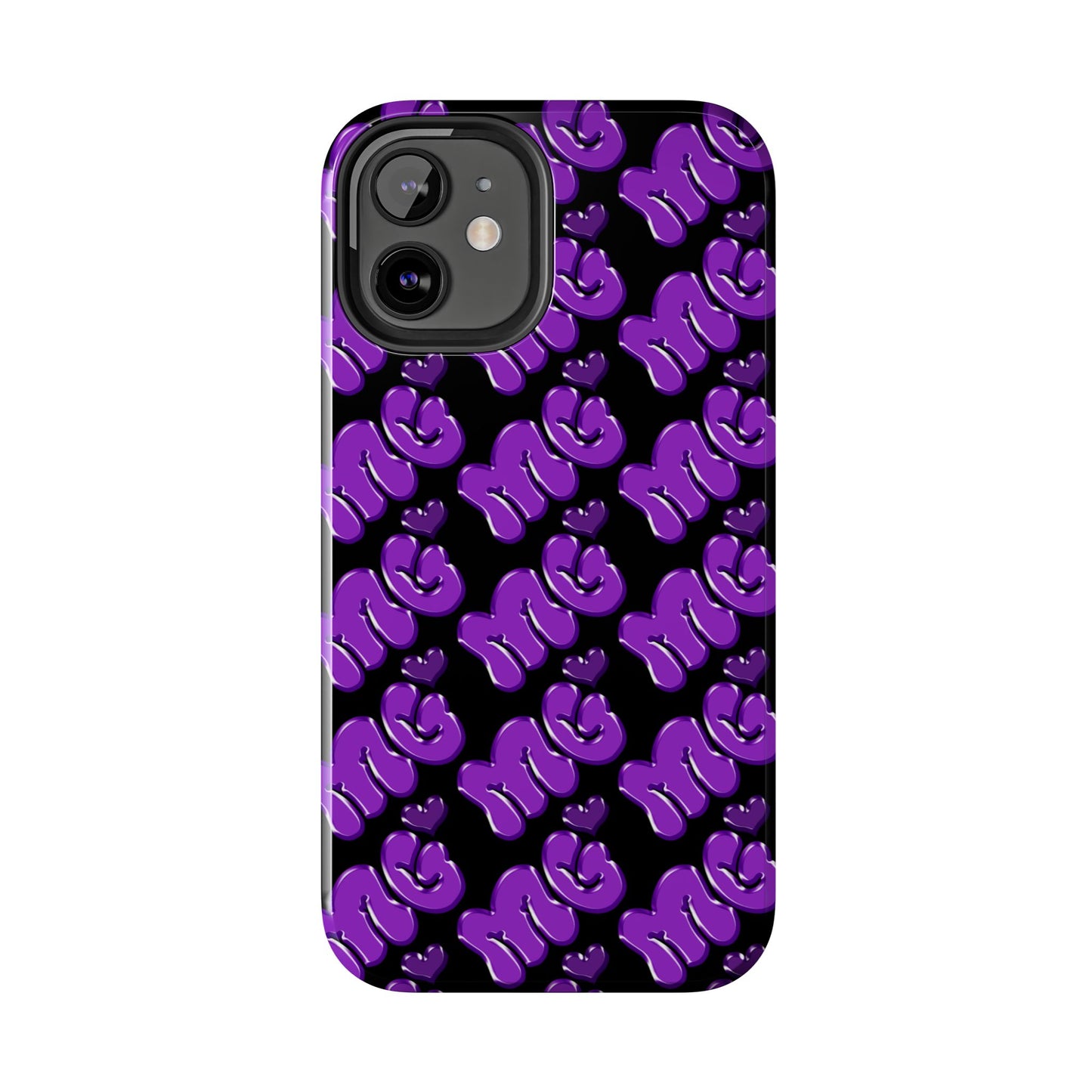 MISS GORL™ Monogram Phone Case – Purple on Black