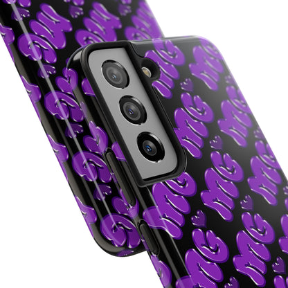 MISS GORL™ Monogram Phone Case – Purple on Black
