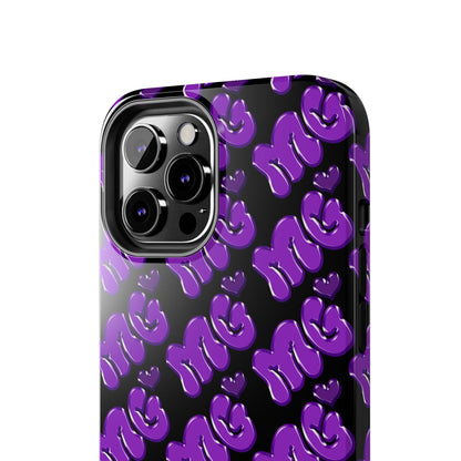 MISS GORL™ Monogram Phone Case – Purple on Black
