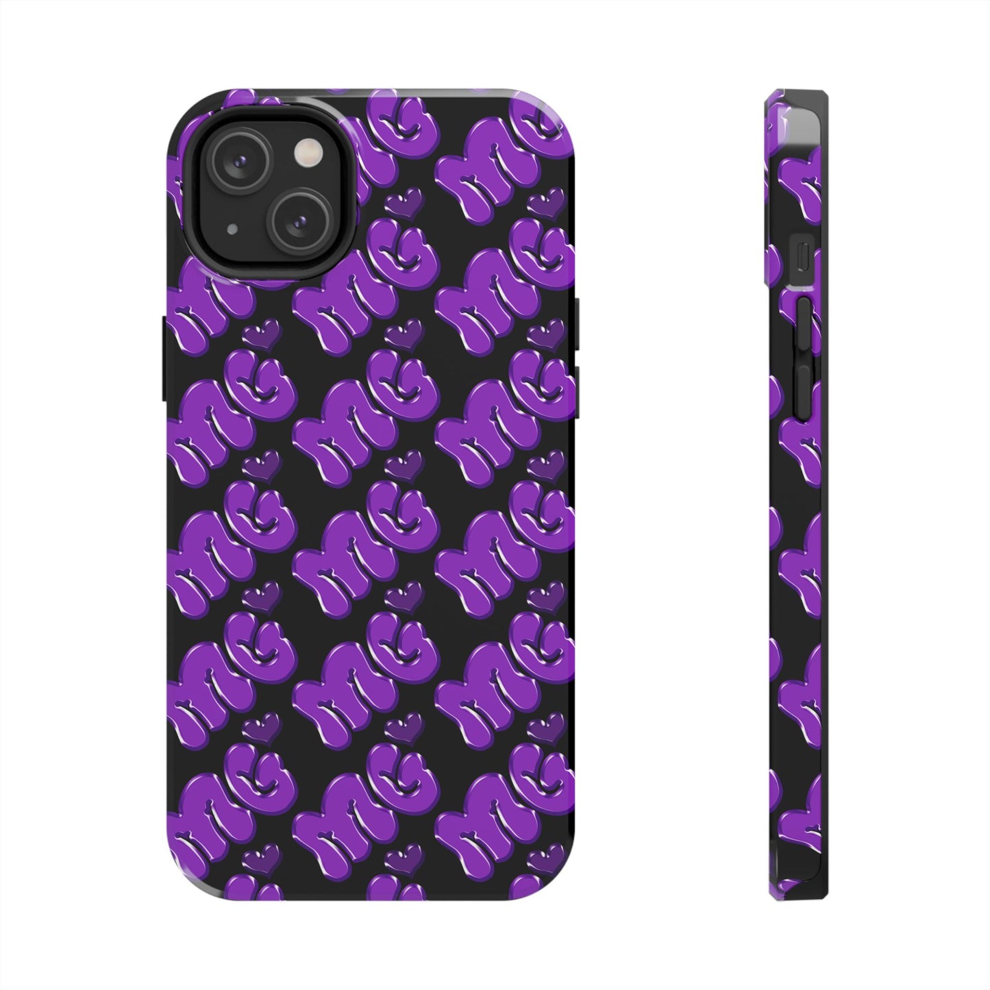 MISS GORL™ Monogram Phone Case – Purple on Black