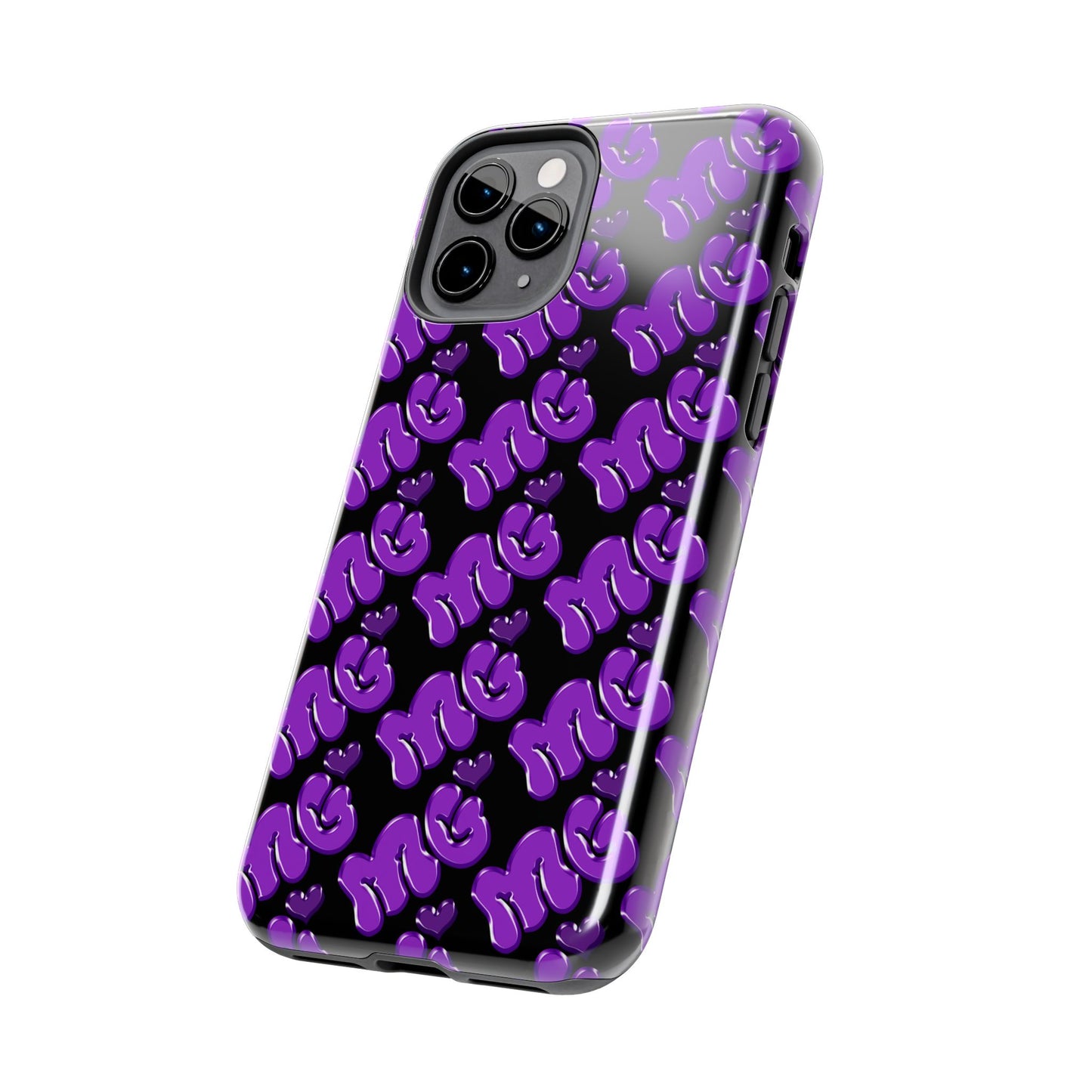 MISS GORL™ Monogram Phone Case – Purple on Black