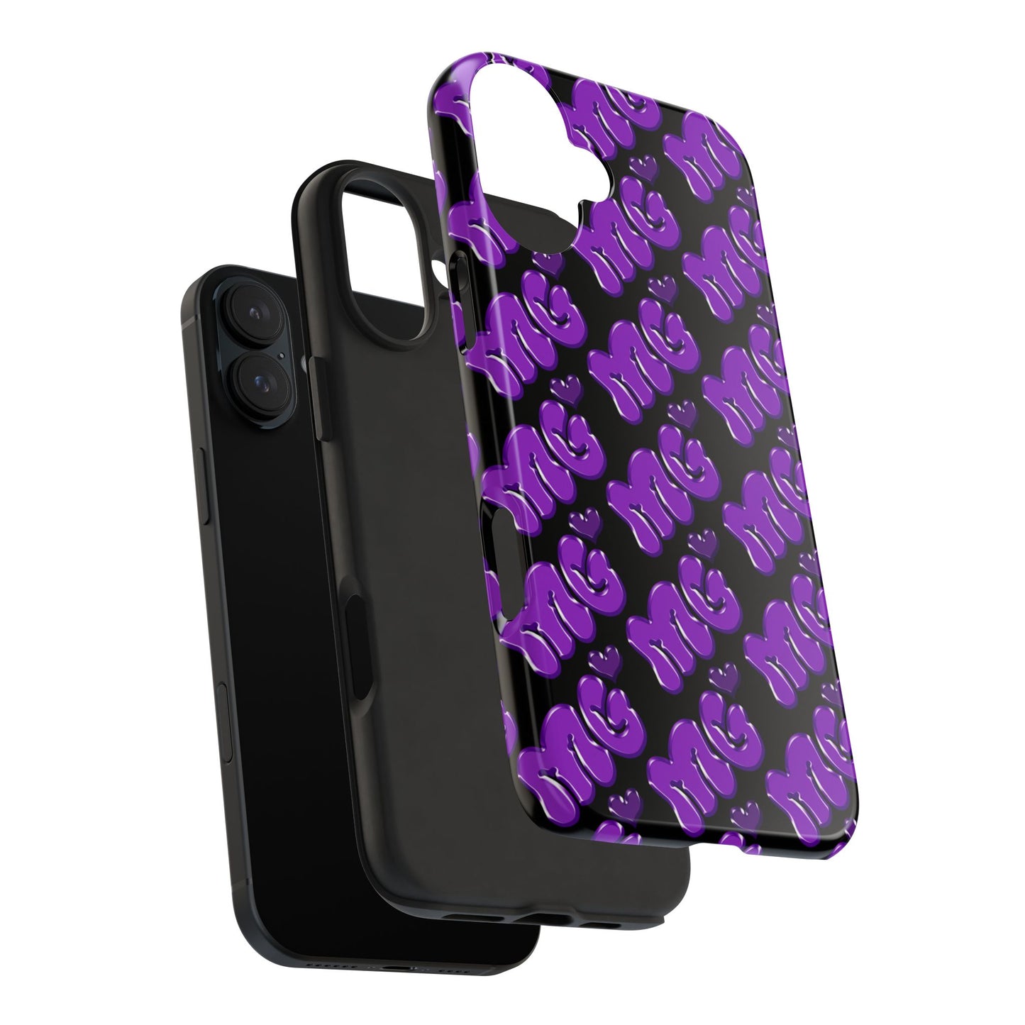 MISS GORL™ Monogram Phone Case – Purple on Black
