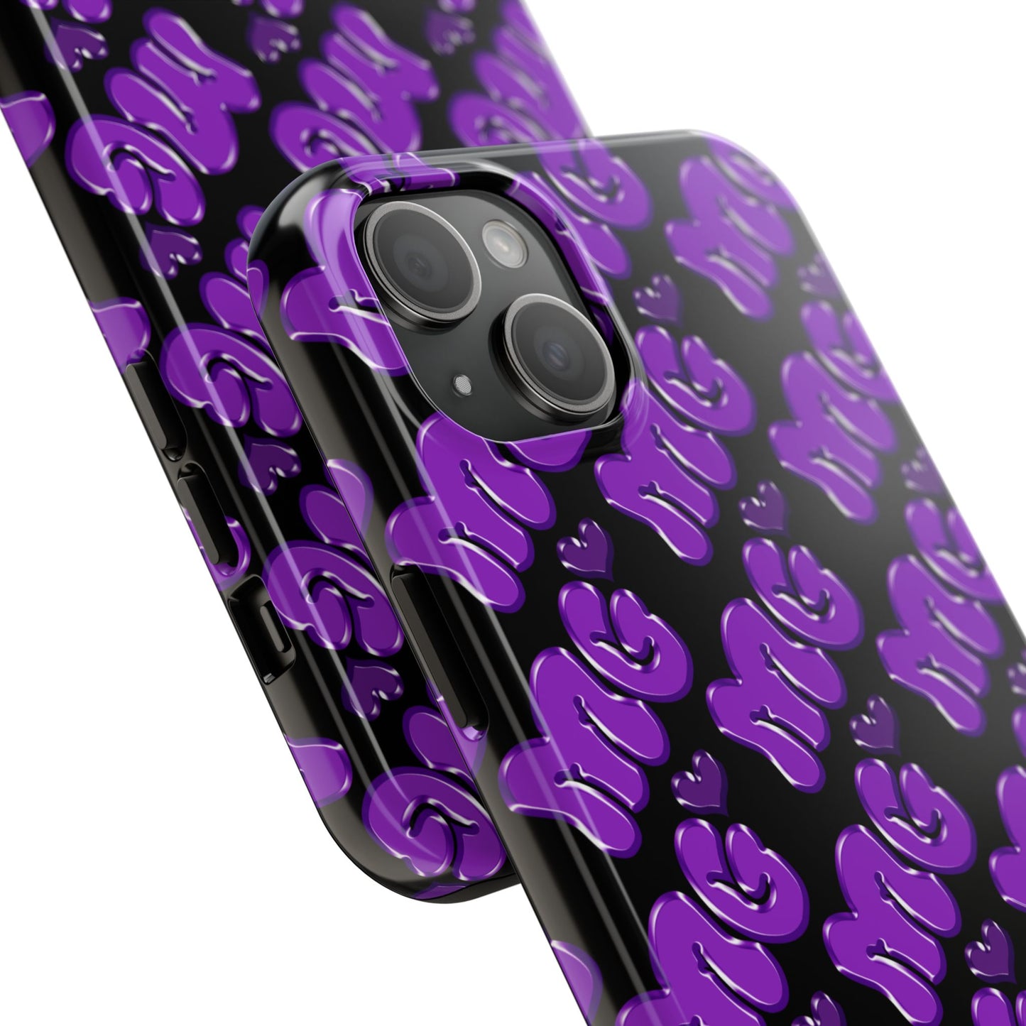 MISS GORL™ Monogram Phone Case – Purple on Black