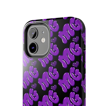MISS GORL™ Monogram Phone Case – Purple on Black