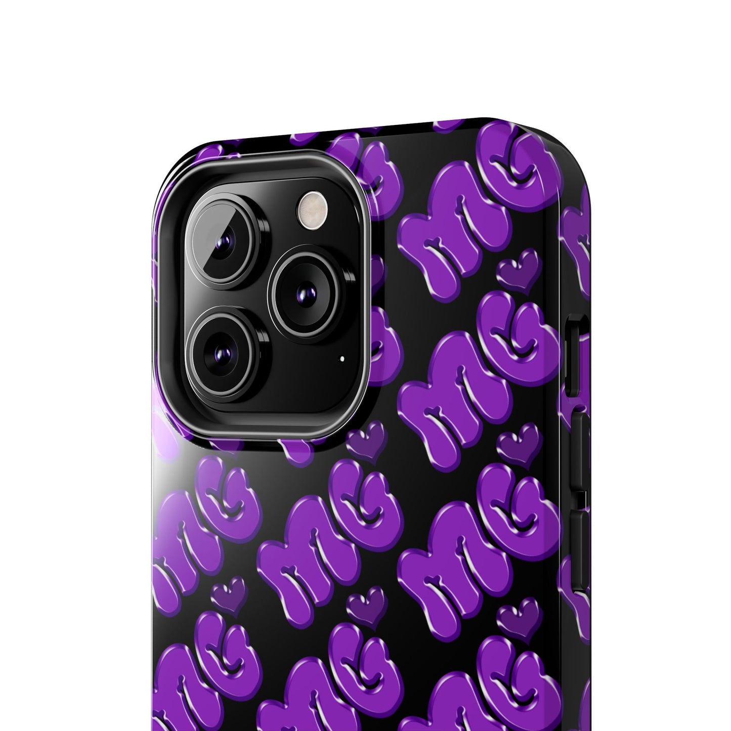 MISS GORL™ Monogram Phone Case – Purple on Black