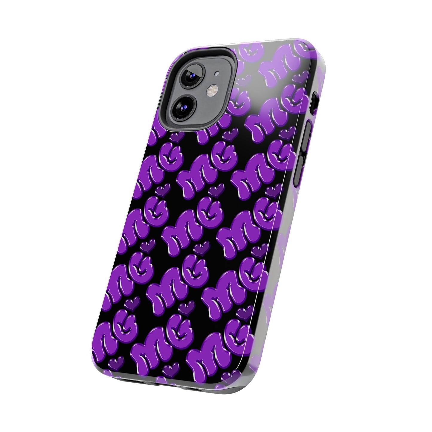 MISS GORL™ Monogram Phone Case – Purple on Black