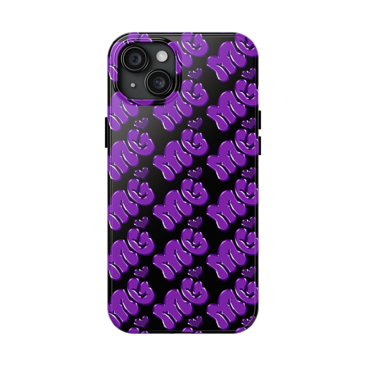 MISS GORL™ Monogram Phone Case – Purple on Black