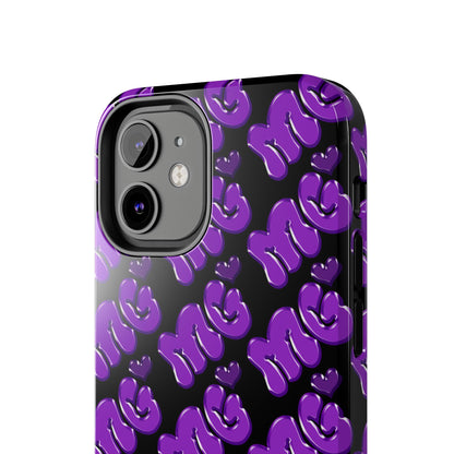MISS GORL™ Monogram Phone Case – Purple on Black