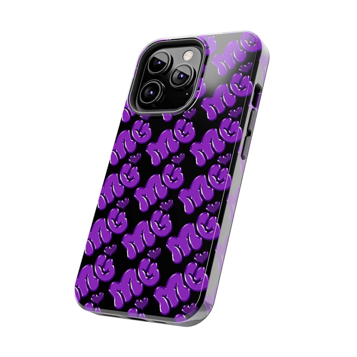 MISS GORL™ Monogram Phone Case – Purple on Black