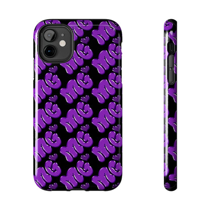 MISS GORL™ Monogram Phone Case – Purple on Black