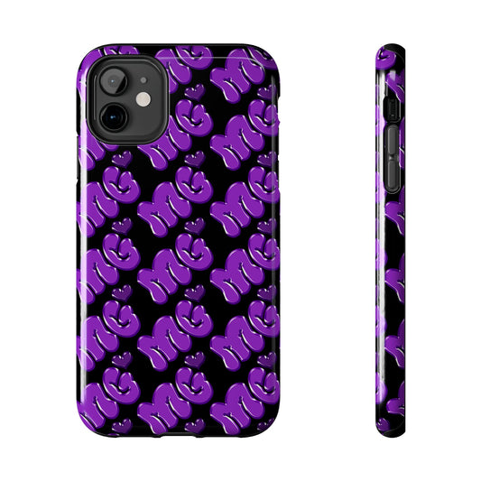 MISS GORL™ Monogram Phone Case – Purple on Black