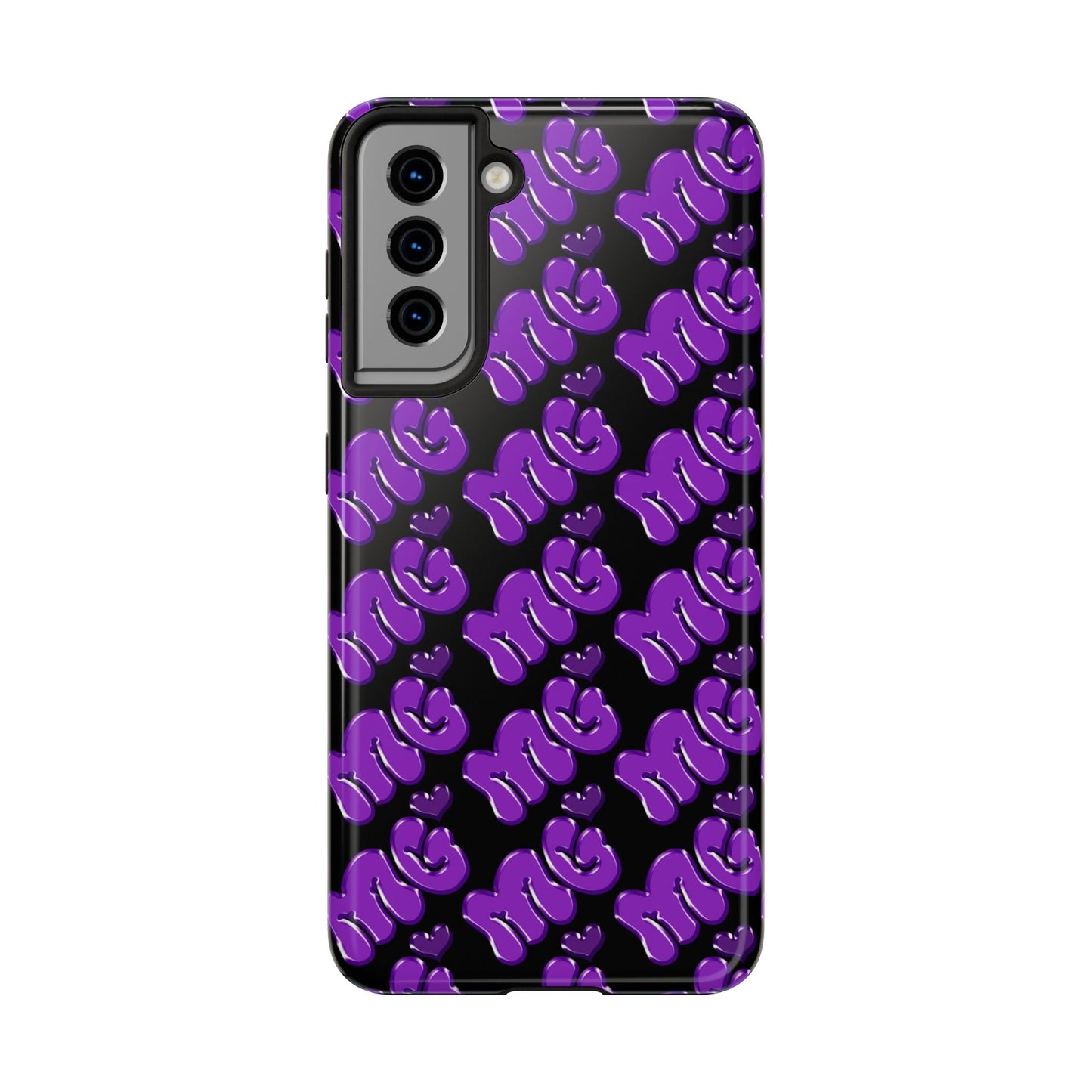 MISS GORL™ Monogram Phone Case – Purple on Black