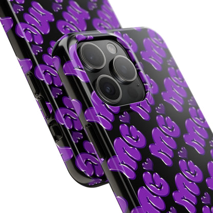 MISS GORL™ Monogram Phone Case – Purple on Black