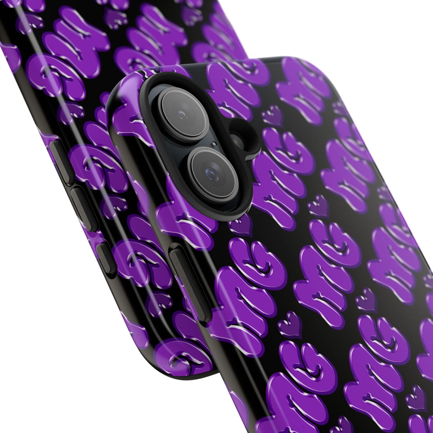 MISS GORL™ Monogram Phone Case – Purple on Black