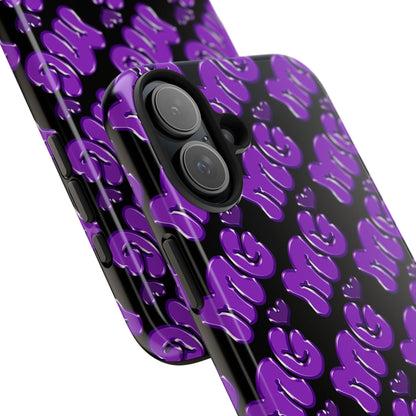 MISS GORL™ Monogram Phone Case – Purple on Black