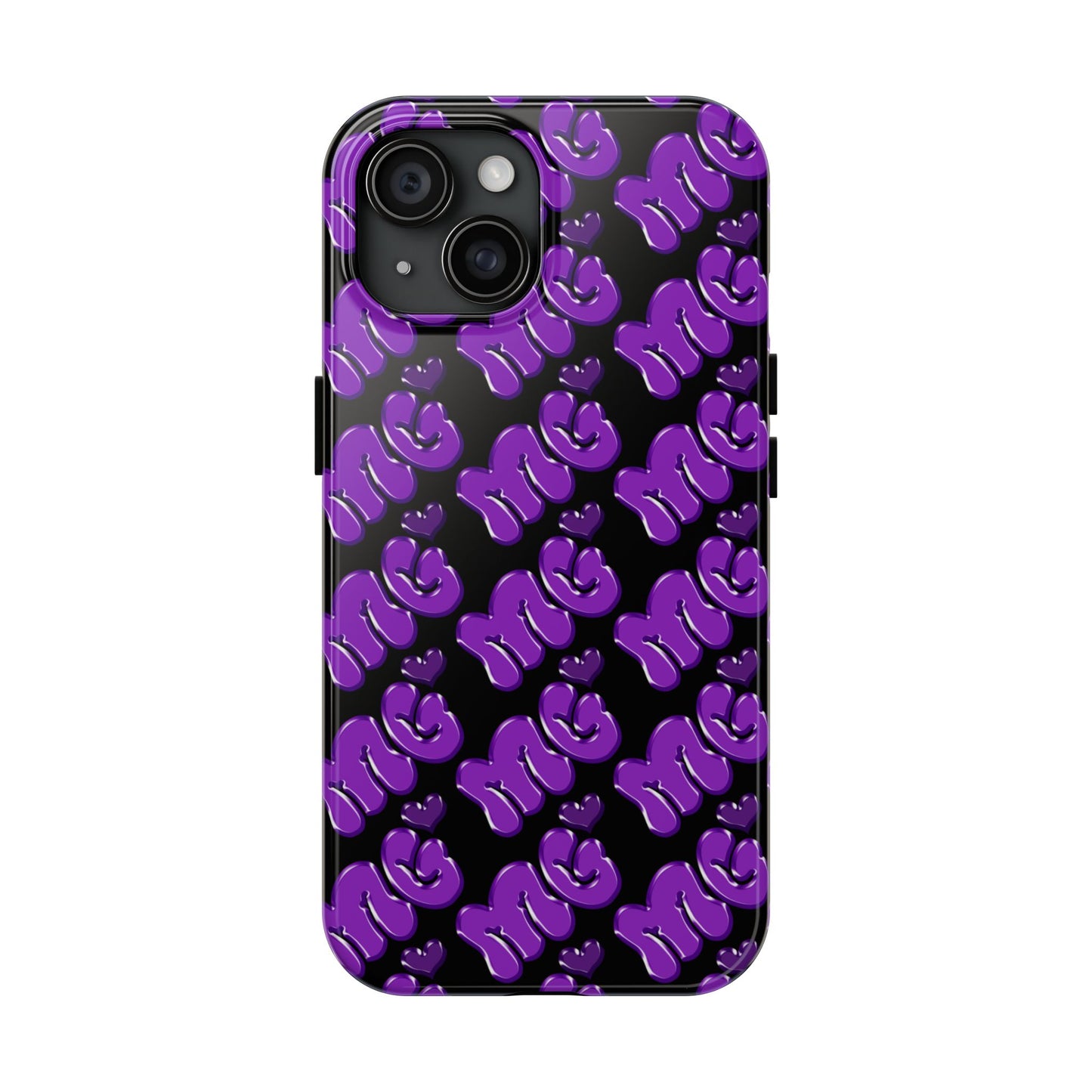 MISS GORL™ Monogram Phone Case – Purple on Black