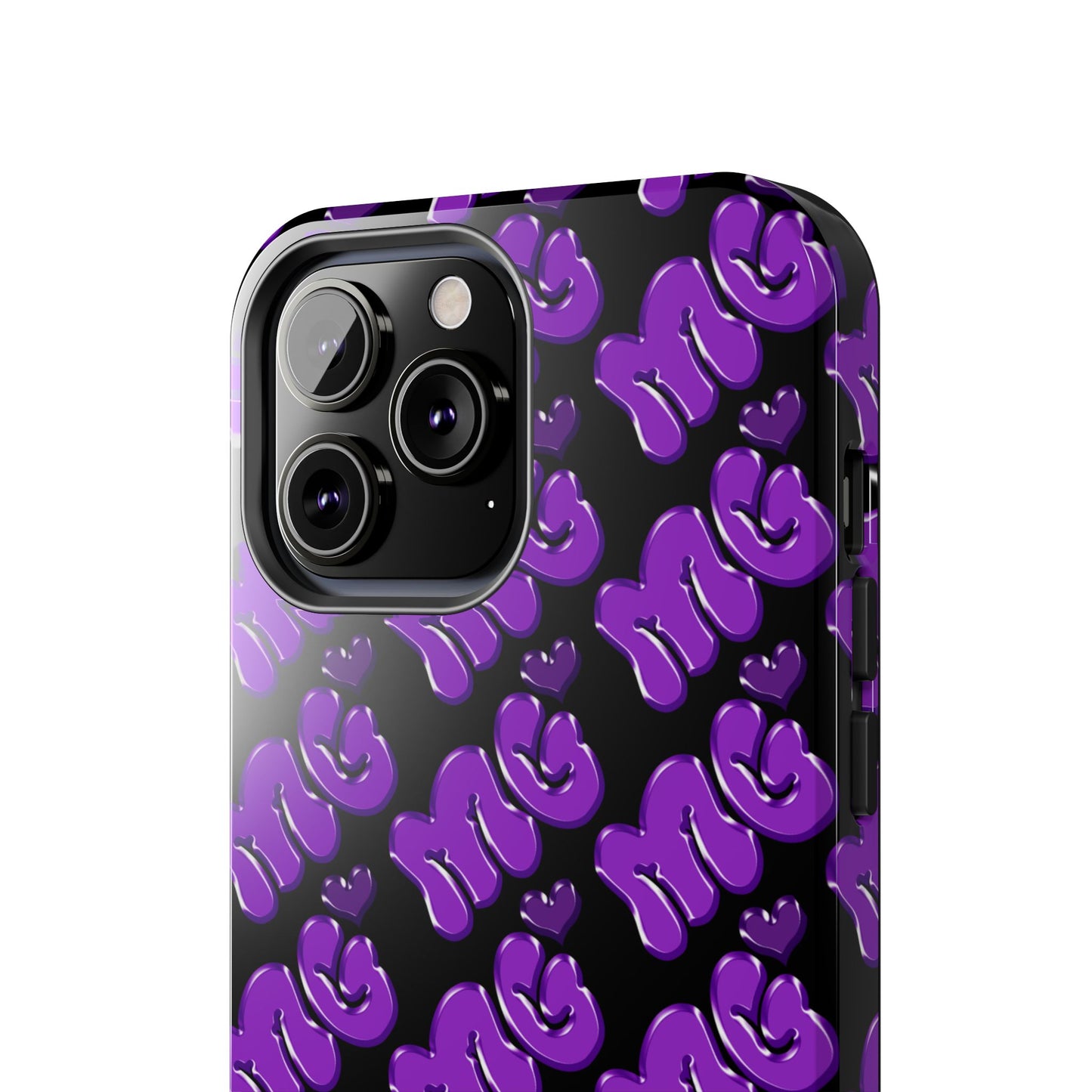 MISS GORL™ Monogram Phone Case – Purple on Black