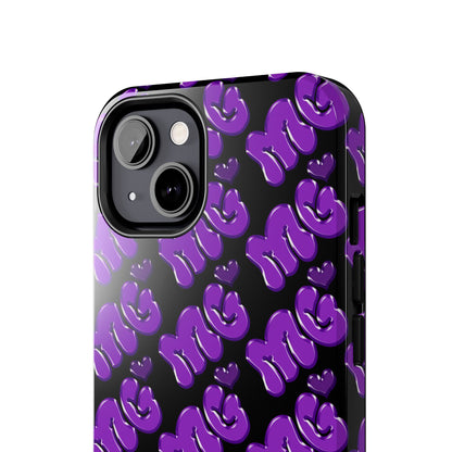 MISS GORL™ Monogram Phone Case – Purple on Black