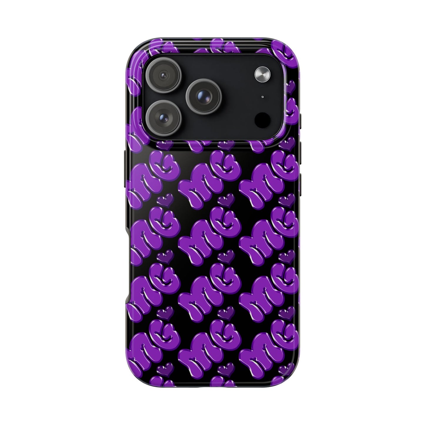 MISS GORL™ Monogram Phone Case – Purple on Black
